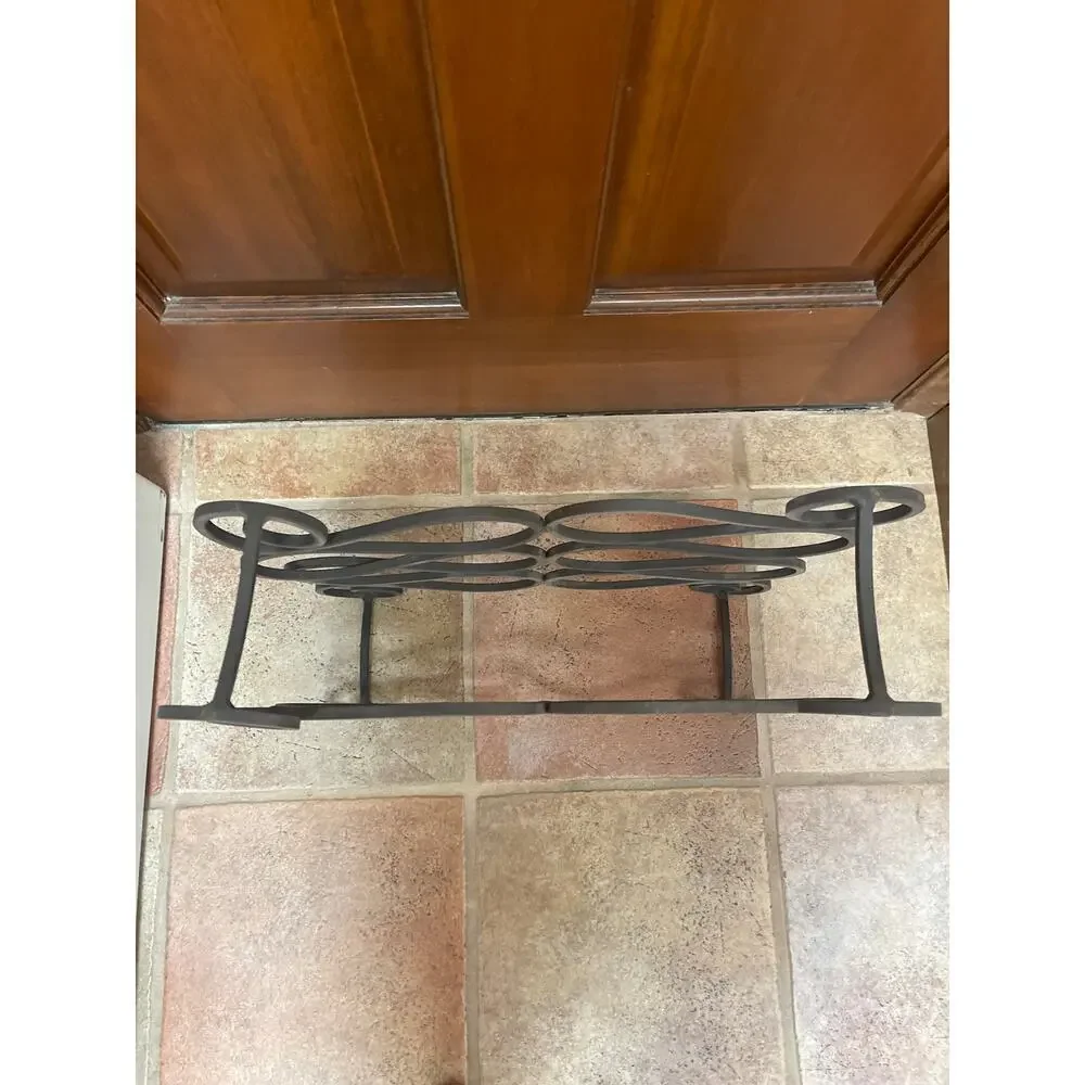 Vintage wrought iron wine rack